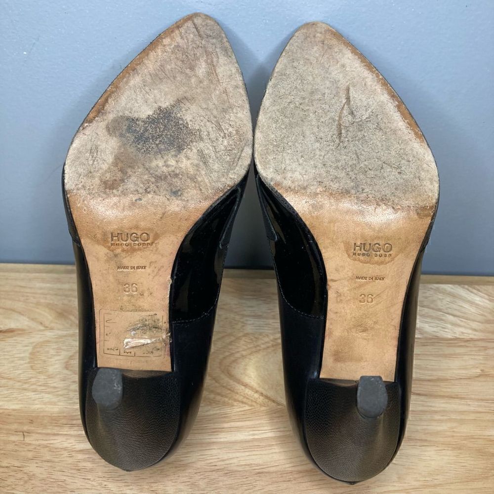 Hugo Boss, Mixed Media Patchwork Pumps Suede, Patent & Smooth Leather Women’s 36 - Picture 4 of 12